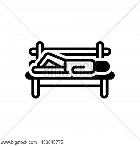 Black Solid Icon For Homeless Unsheltered Itinerant Poor Poverty Refugee Bench Street Vagrant Abando