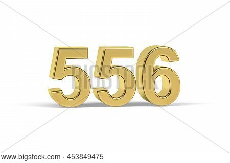 Golden 3d Number 556 - Year 556 Isolated On White Background - 3d Render