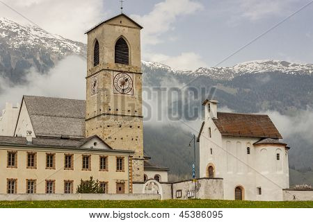 Front Of Church Of St. John In Mustair, Unesco World Cultural Heritage, Switzerland