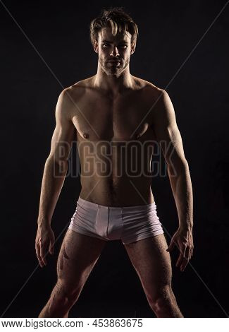 Safe Sex Basics. Sexual Health And Libido. Desire And Erotic Games. Naked Muscular Man. Sexy And Sen