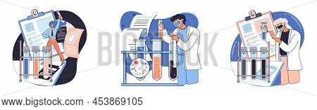 Medical Research. Laboratory Diagnostic Services, Medical Device Design Development Scenes Metaphor.