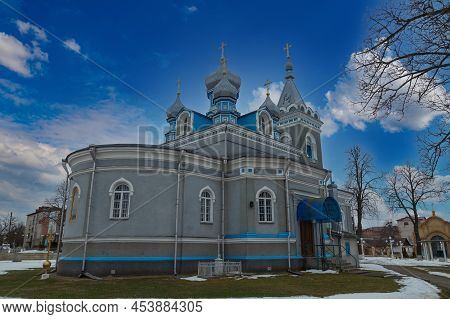 View Of The Old Historic Orthodox Church Of Alexander Nevsky Outside. Radyvyliv City,  Rivne Region,