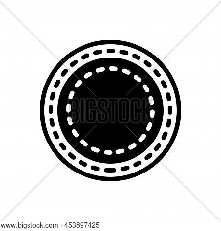Black Solid Icon For Leather Tanned-hide Derm Parchment Vellum Buff Skin Stitch Patch Material Anima