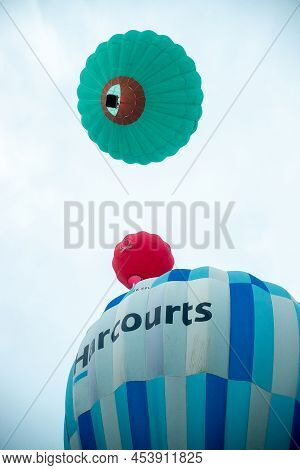 Masternon, New Zealand April, 22 2022 - People Attending Hot Air Balloon Festival In Masterton New Z