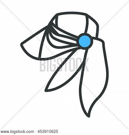 Business Woman Neck Scarf Icon. Editable Bold Outline With Color Fill Design. Vector Illustration.