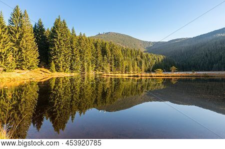 Small Arber Lake In The Autumn, Bavaria, Germany