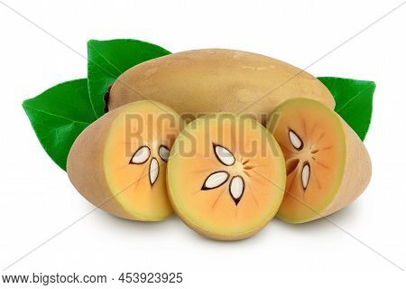 Sapodilla Isolated On White Background With Clipping Path And Full Depth Of Field