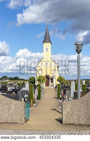 Prelog, Croatia - 27 August, 2021: The Entrance To Prelog Town Cemetery In Medimurje County, Norther