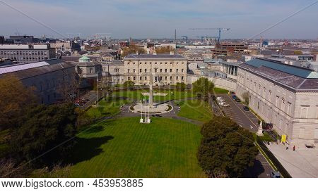Leinster House In Dublin - The Irish Government Building From Above - Aerial View