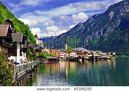 哈尔施塔特-在奥地利阿尔卑斯山的小景区村
