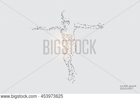 The Particles, Geometric Art, Line, And The Dot Of Human Running.
Abstract Vector Illustration. The 