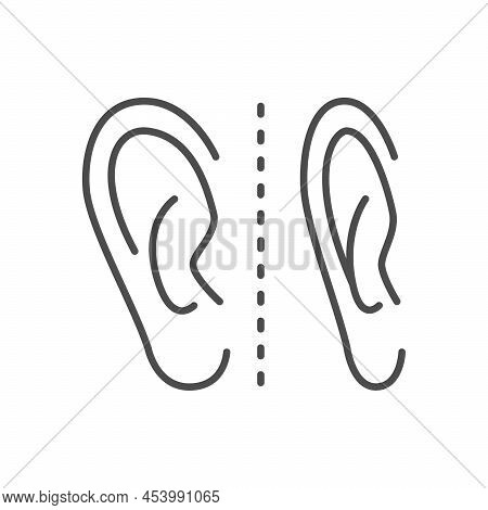 Otoplasty Procedure Line Outline Icon Isolated On White