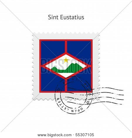 Sint Eustatius Flag Postage Stamp.