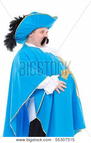 Musketeer In Turquoise Blue Uniform