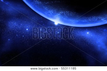 Blue planet - blue galaxy