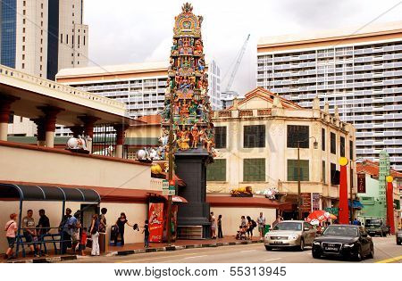 Sri Mariamman Temple In Chinatown District, Singapore