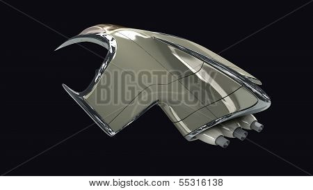Futuristic alien 3D military spaceship