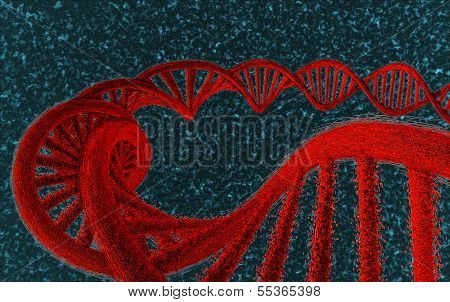 DNA in red