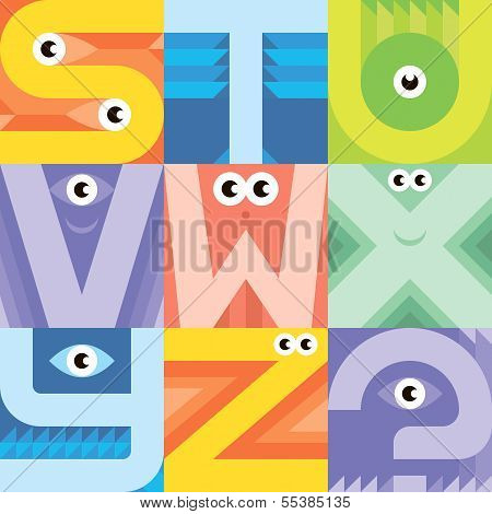 Monster Font S T U V W X Y Z