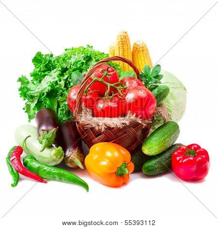vegetables isolated on white