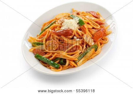 japanese pasta dish, spaghetti naporitan