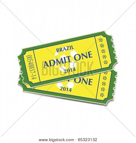  A pair of tickets for Brazil 2014 football. 