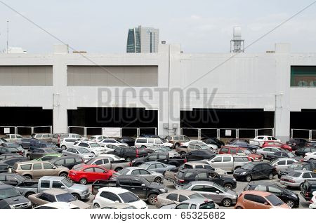 Bangkok, Thailand - August 04: Parking Lot In Front Of Chatuchak Market On August 04, 2013 In Bangko