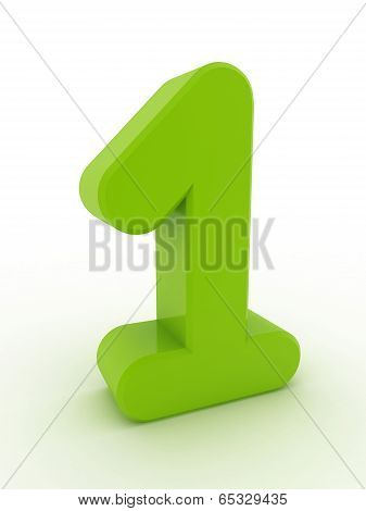 3D Shiny green Number