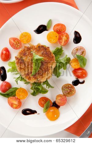 Crab Cakes And Tomato Salad
