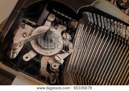 Close Up Of A Dirty Vintage Typewriter