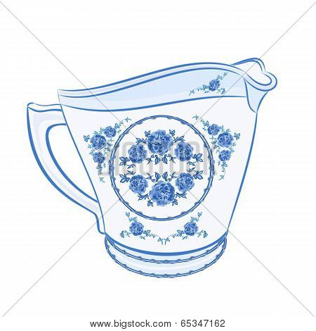 Milk Jug Faience  Vector Without Gradients