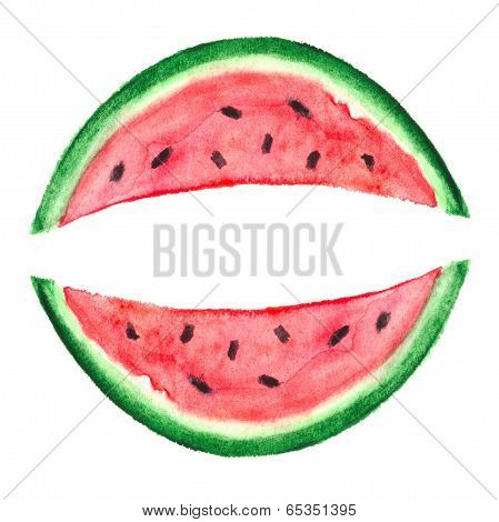 Watercolor Watermelon Slice