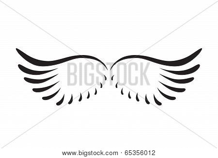 Black Abstract Silhouette Of Wings