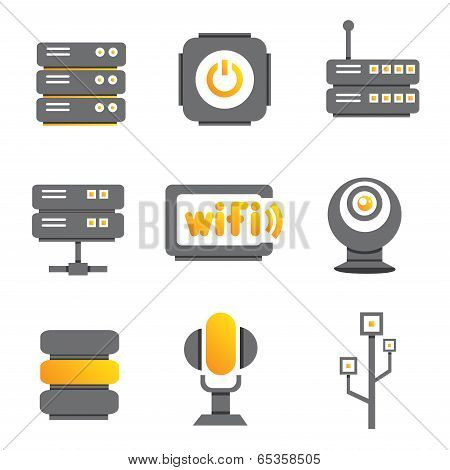 network, electronic device icons