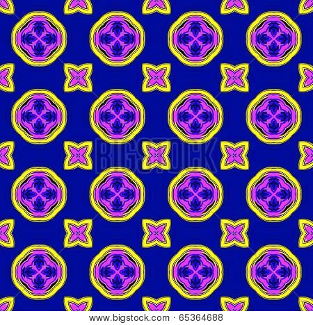 Geometric seamless pattern in a blue colors