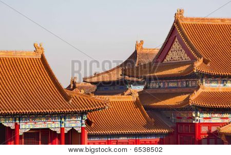 Gul tagene Gugong forbudte by Palacebeijing Kina