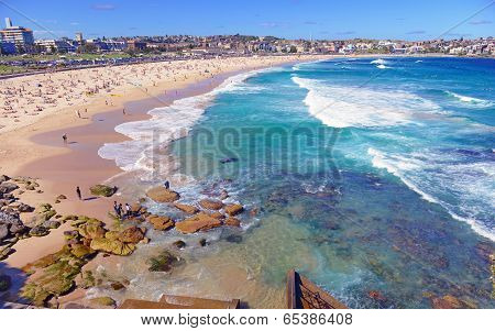 Summer Beach Scene Along Ocean, Sydney Australia