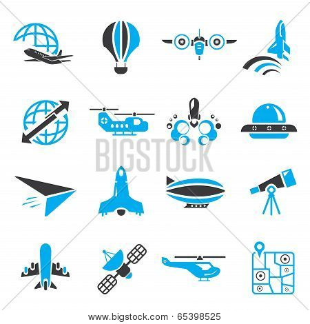 space and plane icons
