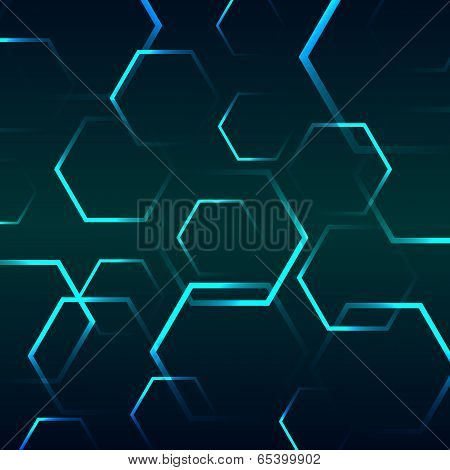 Abstract Background With Blue Hexagon