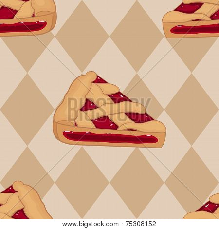 Pieces Of Cherry Tart Seamless Pattern