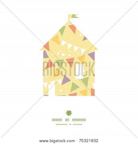 Vector party decorations bunting house silhouette pattern frame