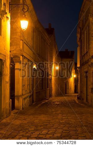 Street At Night In Saint-Emilion
