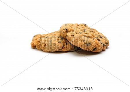 Chocolate Chip Cookie On White
