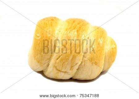 Fresh Cream Cornet Bread - Isolated On White Background.