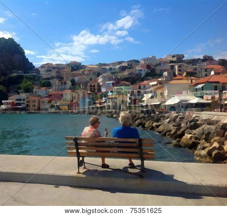 Elderly Couple on a Bench