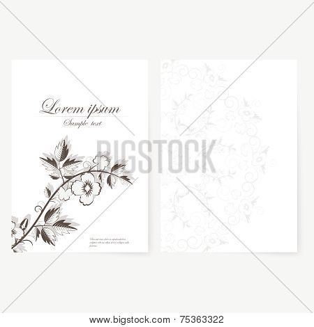 Vector template for folder, business card and invitation