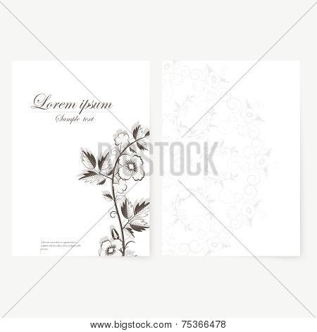 Vector template for folder, business card and invitation