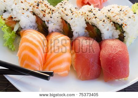 Lunch With  Sushi Dish