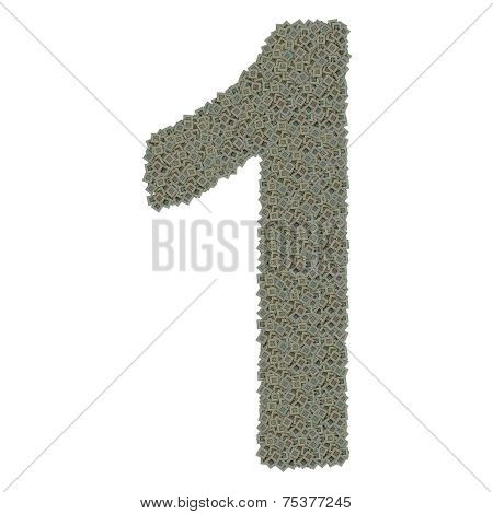 number 1 made of old and dirty microprocessors