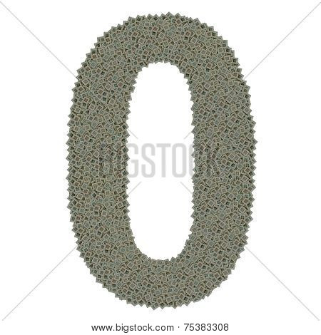 number 0 made of old and dirty microprocessors